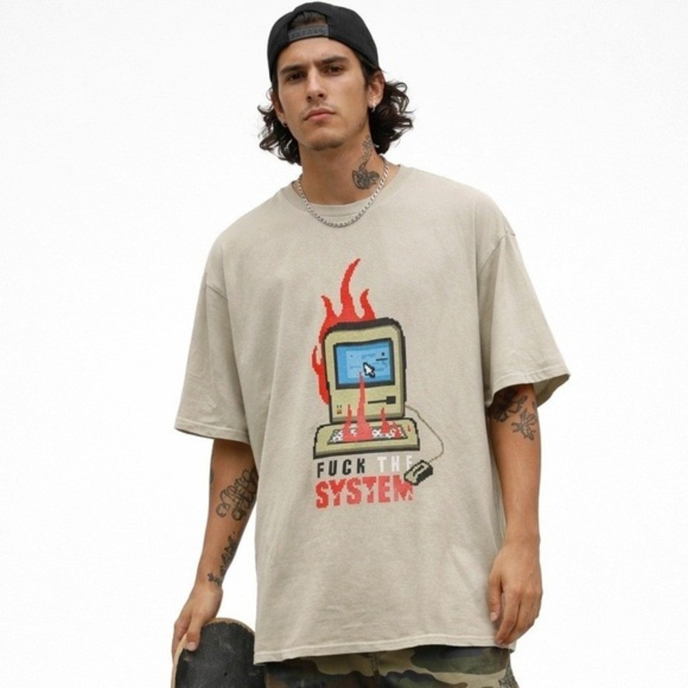 Teen Hearts System Failure Beige Tee‎ Men's Size XL